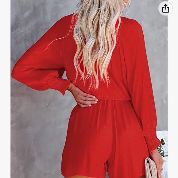 Beautiful red romper, NWT. Size L Boho style - Picture 2 of 5